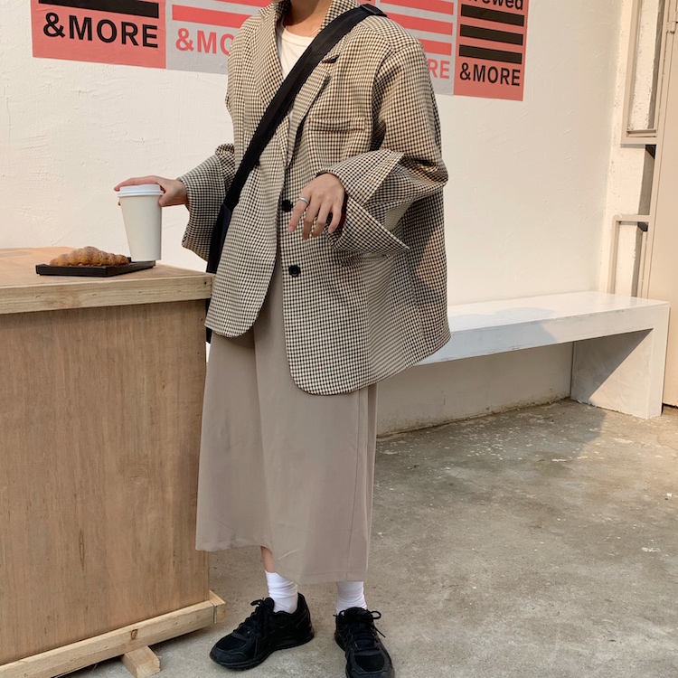 Set Áo Khoác Blazer + Chân Váy Chữ A Kẻ Sọc Ca Rô Thời Trang 40839 | BigBuy360 - bigbuy360.vn