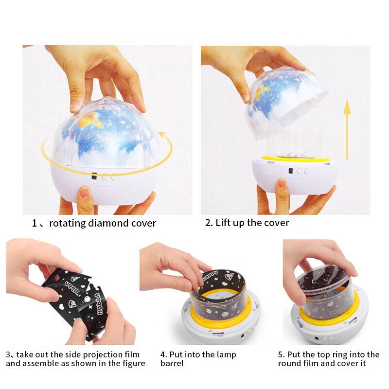 Đèn ngủ chiếu sao kiểu dáng lãng mạn