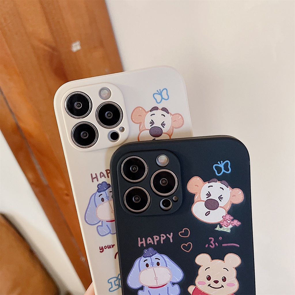 Ốp điện thoại viền silicon mềm in hình gấu Pooh thích hợp cho iPhone 13 / 12 Pro Max 11 Xr 6 7 8 Plus