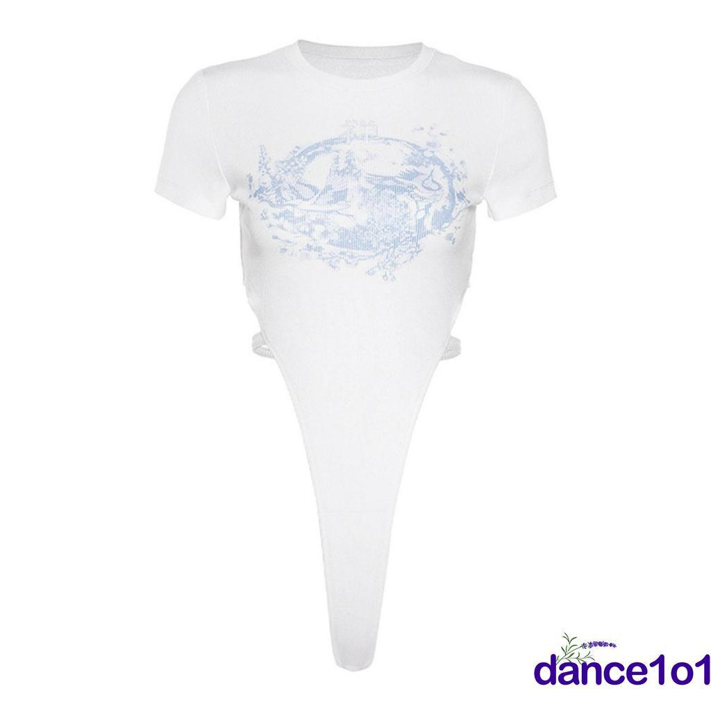 Áo thun nữ ngắn tay cổ tròn hở eo quyến rũ