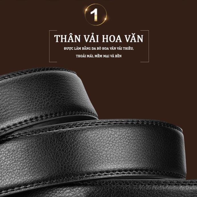 Thắt Lưng Da Nam Khóa Tự Động Cao Cấp Dây Nịt Nam Da Bò 100% Chính Hãng Baellerry Mạ Vàng Bạc Nam Tính
