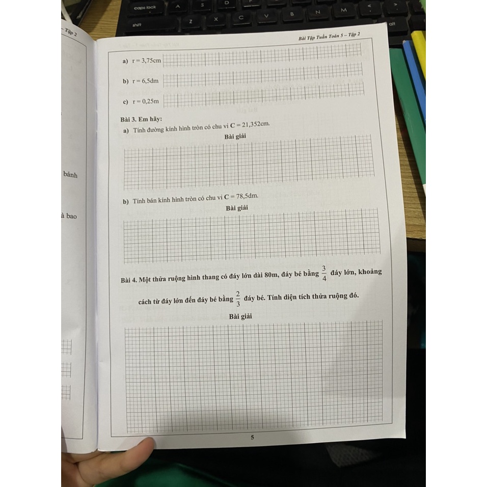 Sách - Combo Bài tập tuần toán 5