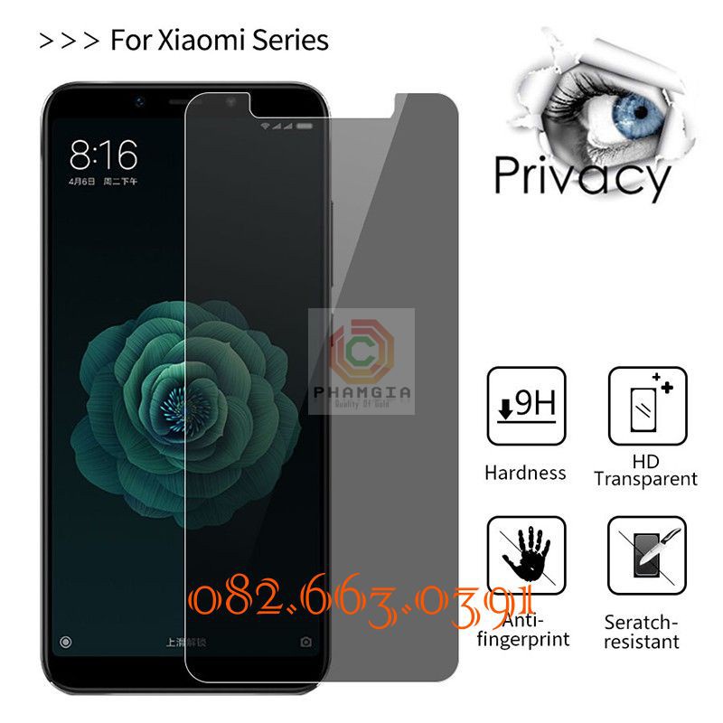 Kính cường lực Xiaomi Redmi y1 lite (note 5a)/ redmi y3/redmi y2/ redmi s2/ redmi 3s/redmi go chống nhìn trộm dẻo nano