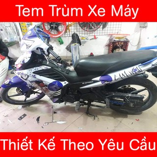 Tem trùm exciter 135 Trắng Xanh Samurai