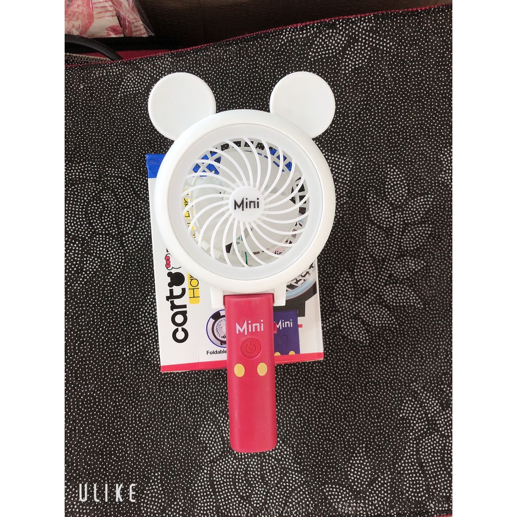 PVN32176 Quạt mini cầm tay mickey có đèn led T2 .