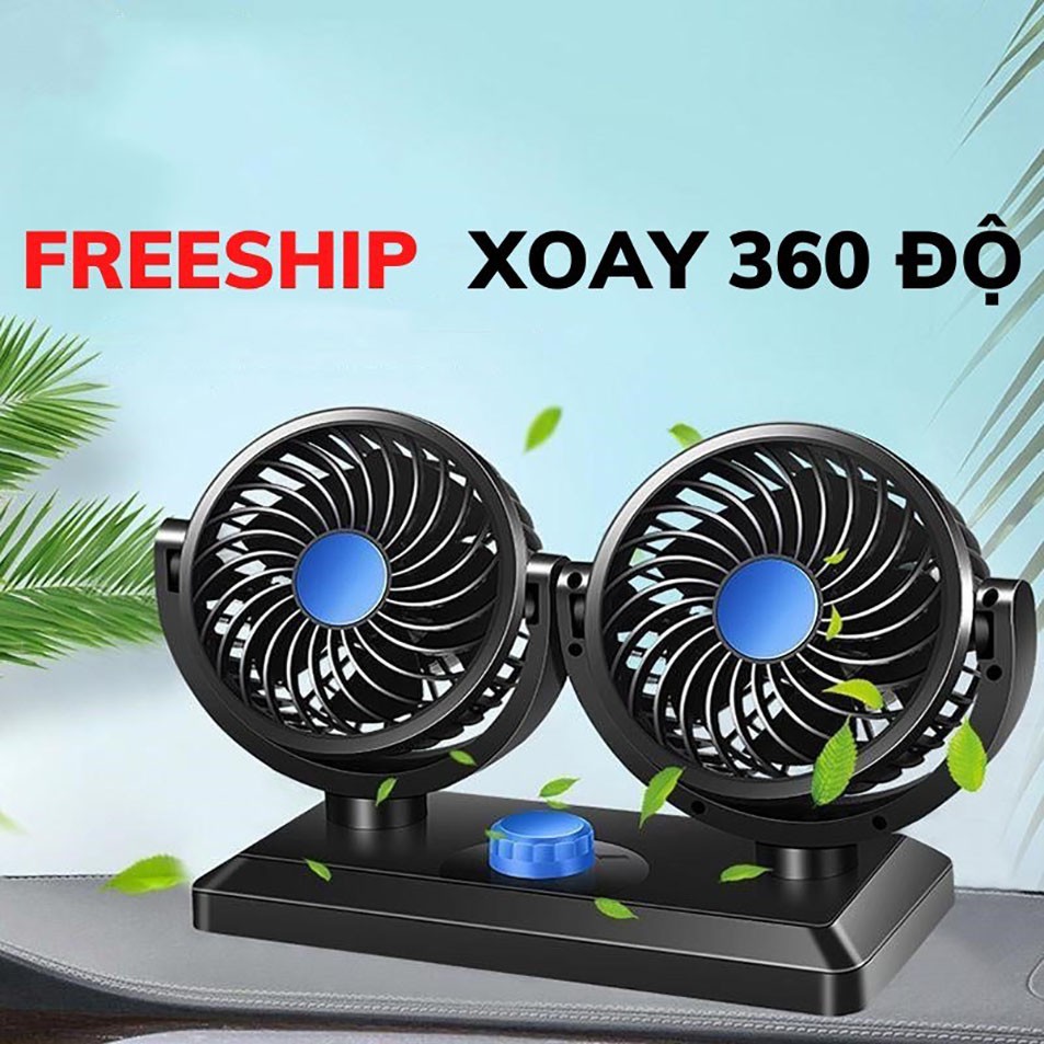 Quạt đôi mini  thông gió cho xe ôtô