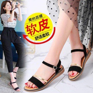 Xăng đan đế bằng mềm chống trượt thời trang mùa hè 2021 cho nữ