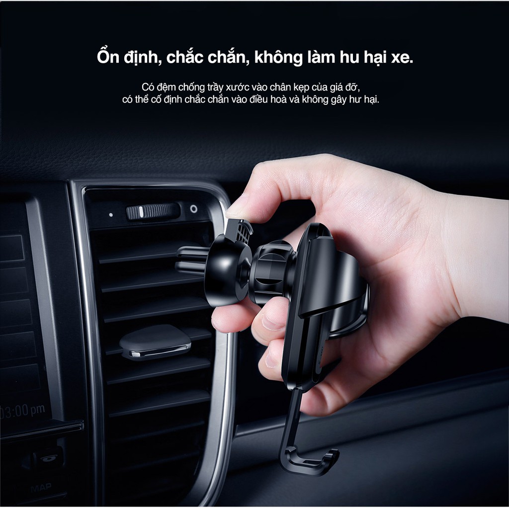Giá đỡ điện thoại Baseus Gravity Car Holder gắn trên cửa gió điều hòa xe hơi, ô tô | BigBuy360 - bigbuy360.vn