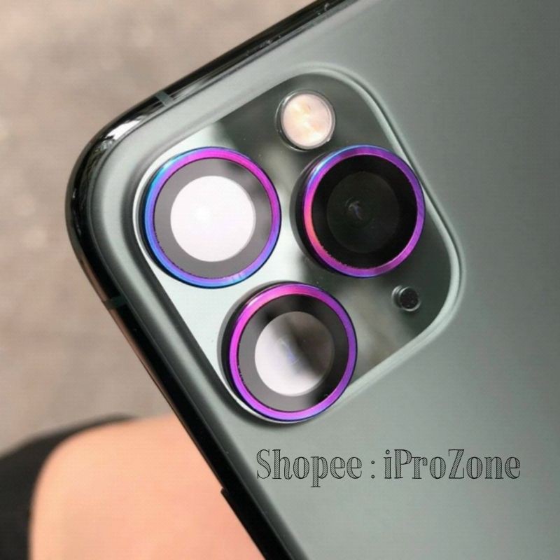 Bộ khung Titan dán bảo vệ  mắt camera IPhone 15 Pro Max , 14 Plus , 13 Mini , 12 Pro Max chính hãng Kuzoom cao cấp