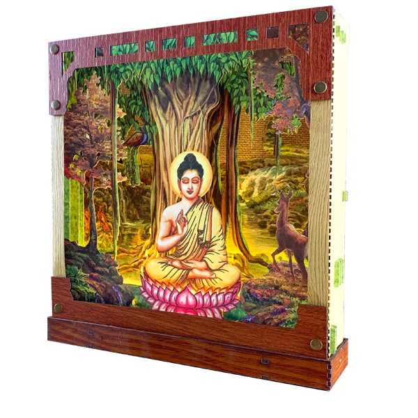 Hộp ánh sáng hình Đức Phật Thích Ca đang ngồi thiền - TAYTA