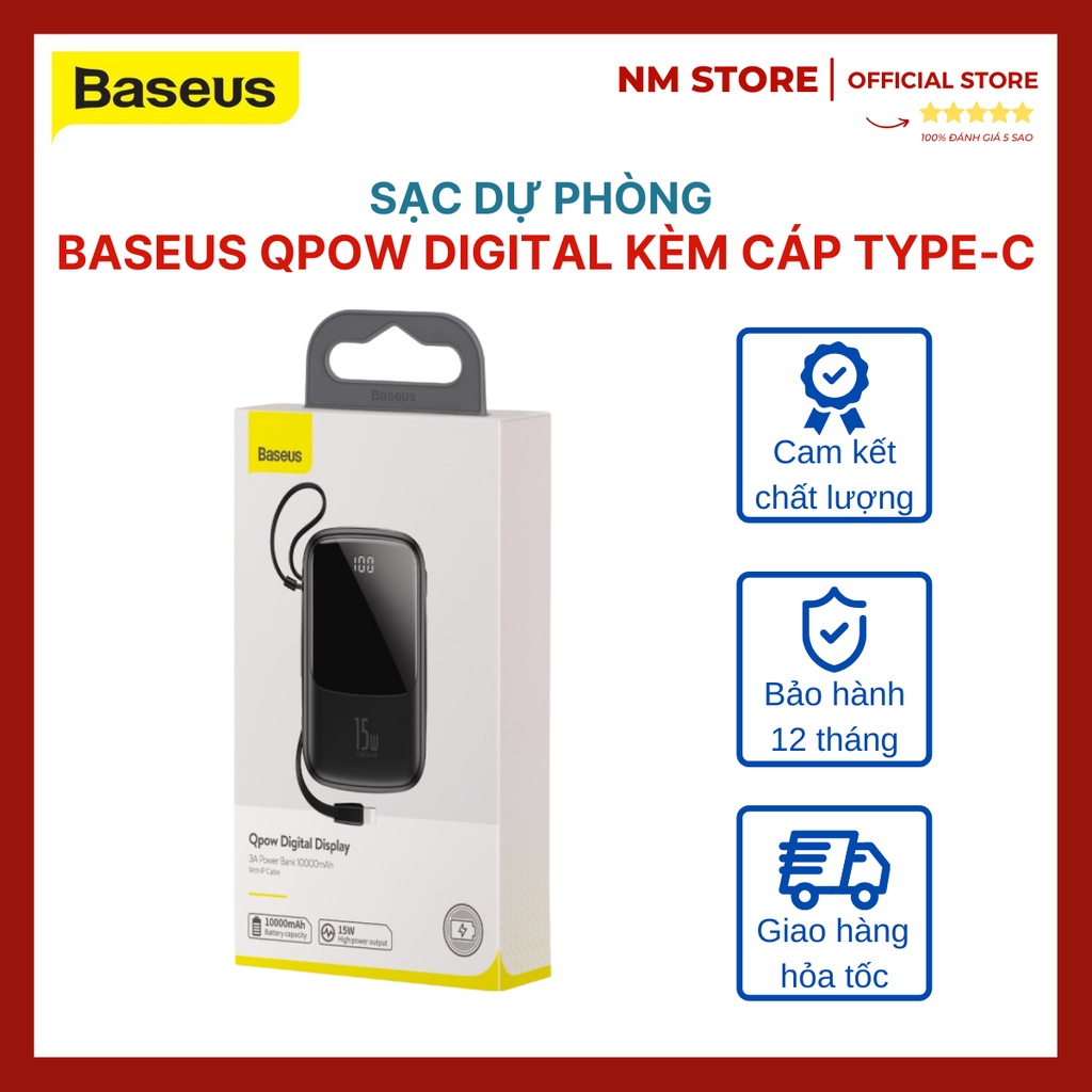 Sạc dự phòng Baseus Qpow Pro Digital Display Fast Charge Power Bank 10.000/20.000 - 22.5W