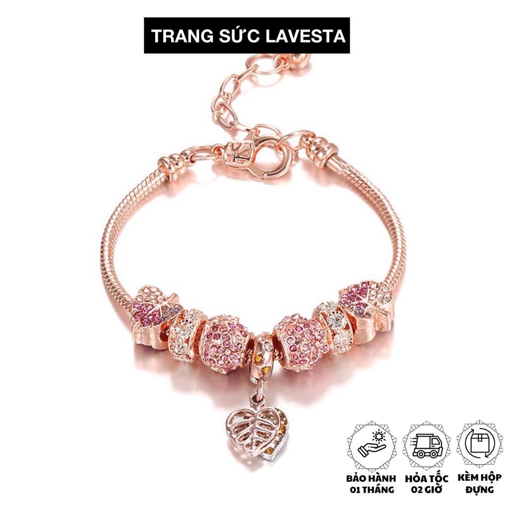 Vòng tay nữ full charm, lắc tay nữ full charm đính đá pha lê hiện đại Lavesta SUN103