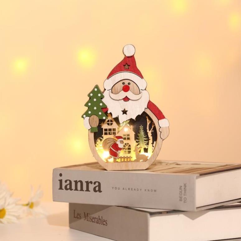 Đồ trang trí để bàn hình ông già Noel có đèn LED dễ thương bắt mắt
