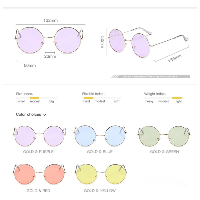 Kính Mát Tròn Gọng Kim Loại Cho Nam Và Nữ