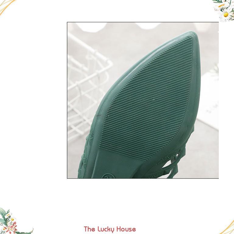 Giầy sục cao gót nữ đi mưa, dạo phố êm chân kiểu dáng dễ thương DN16