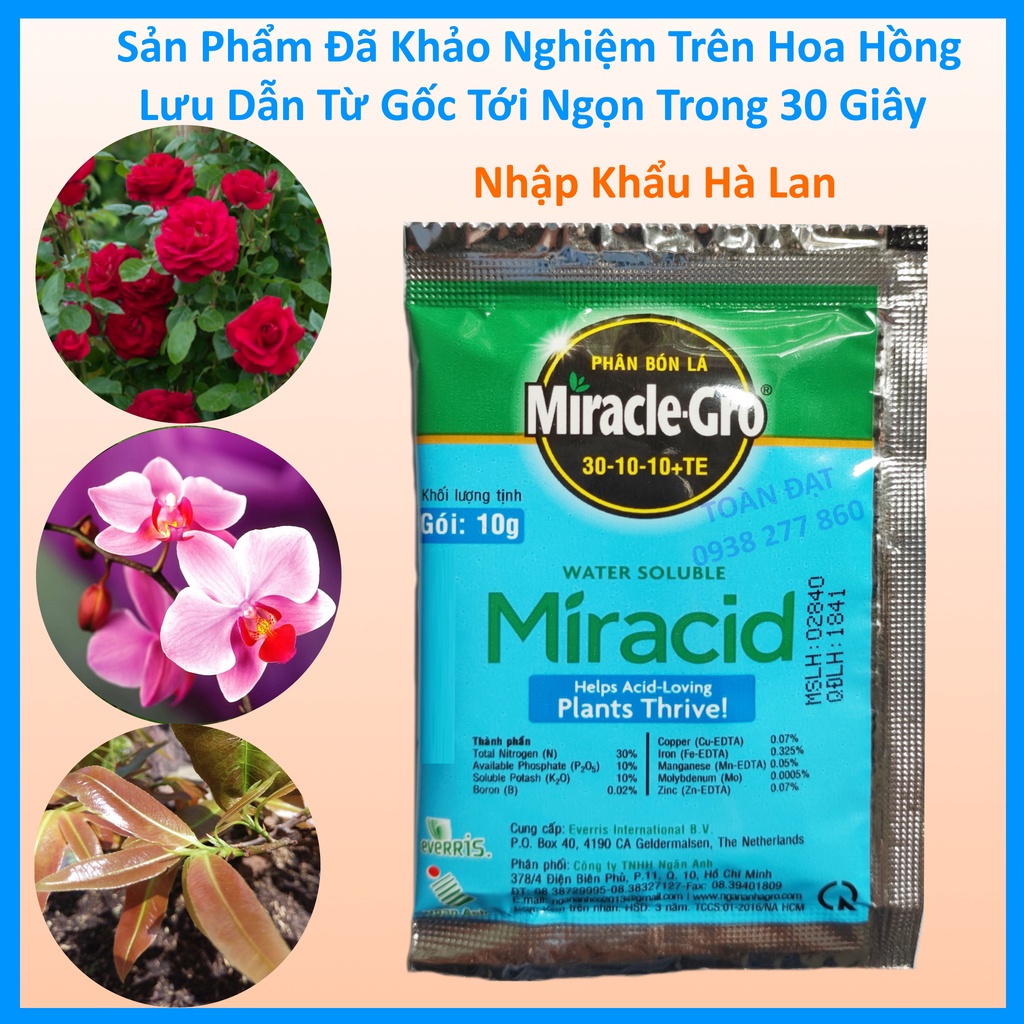 Combo bộ ba Phân Bón Lá Miracle - Gro (30-10-10) - (15-30-15) - (20-20-20), chuyên dùng cho hoa hồng, hoa lan