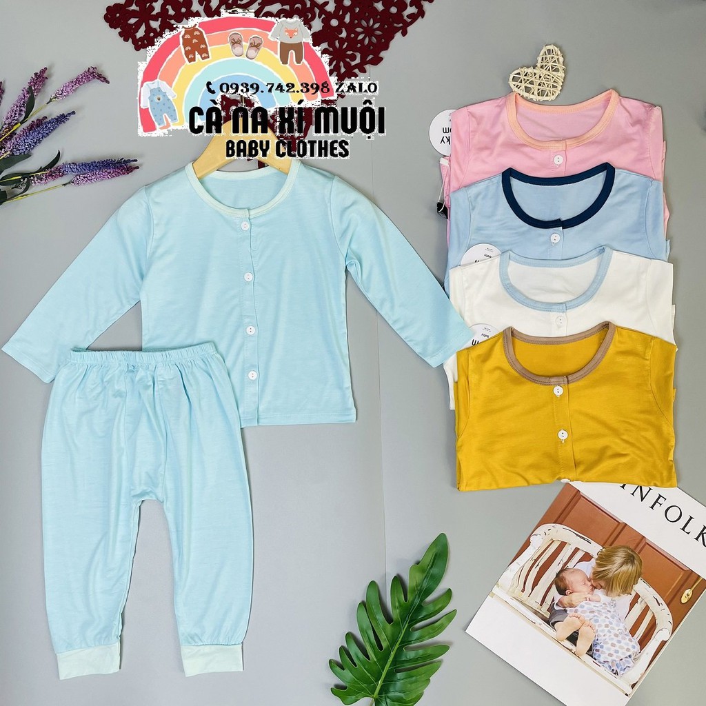 Bộ Minky Mom Dài Tay Quần Đáy ĐũngFREE SHIPThun Lạnh Hàng Chuẩn Họa Tiết Dể Thương Cho Bé Gái Bé Trai, Đủ Màu