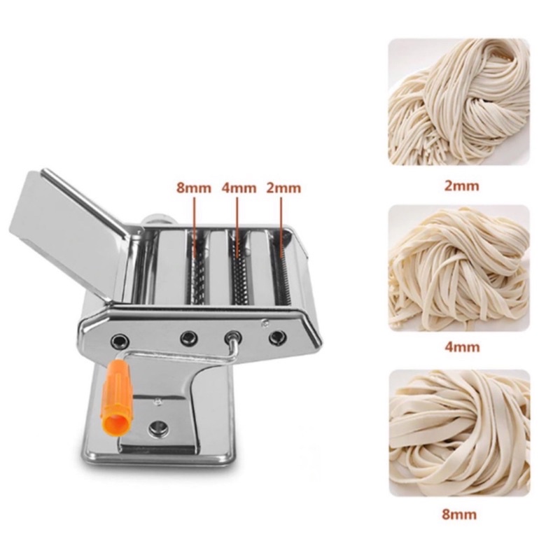 Máy cán bột làm mỳ tươi quay tay 2 3 lưỡi cắt inox dùng gia đình tiện dụng bảo hành 12 tháng