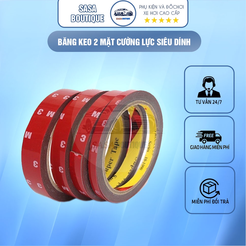 Băng Keo 2 Mặt Cường Lực Siêu Dính, Băng Dính Hãng 3M phukiensasa