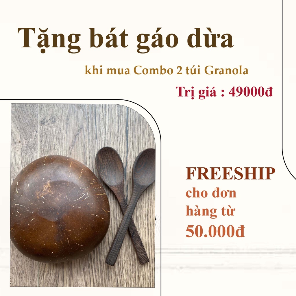 COMBO Bát/Chén gáo dừa bến tre cao cấp + Muỗng dừa loại 1