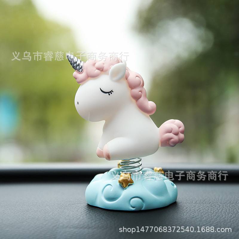 Set Kỳ Lân Lắc Lư Và Trùm Bóng Dễ Thương Trang Trí Taplo Oto