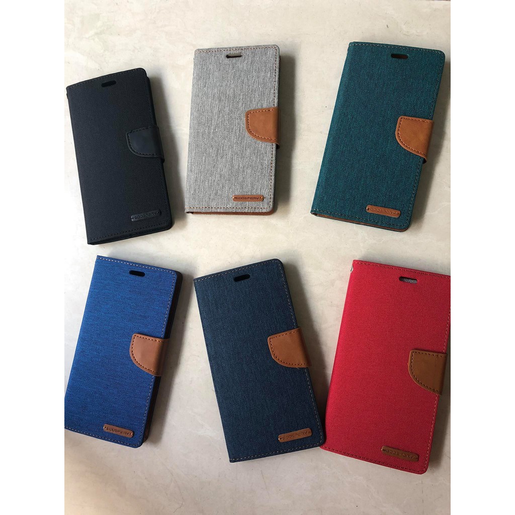 💯💯Bao Da Dạng Vải Có Ngăn Đựng Thẻ Cho iPhone Xs Max💯💯Bao Da iPhone XS Max Dạng Ví Hiệu Mecurry Goospery