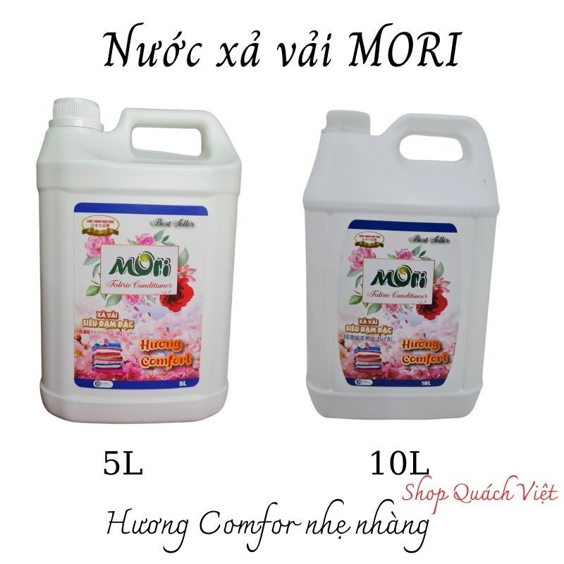 Nước xả vải MORI hương COMFOR can 10L - hương comfor nhẹ nhàng, dễ chịu