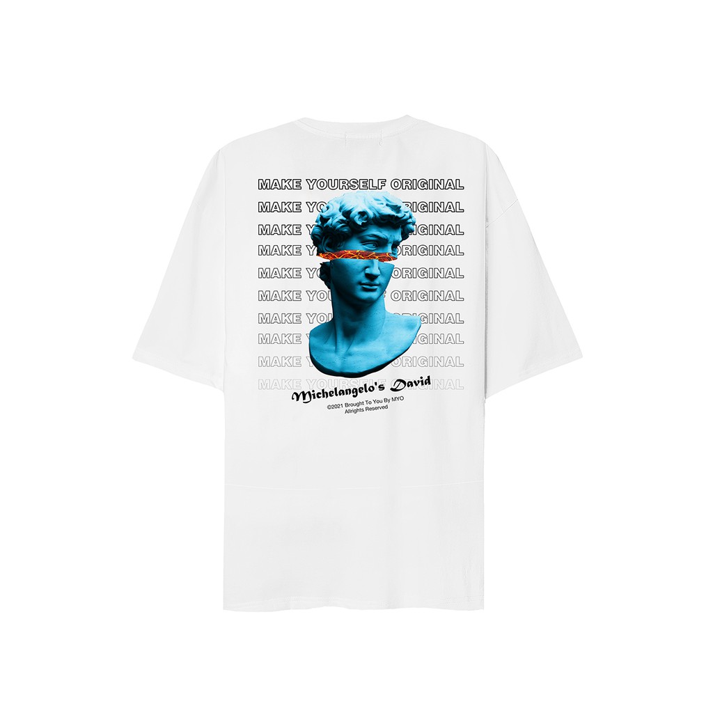 Áo Phông Nam Cao Cấp MYO Vải Cotton In Hình Michelangelo's David