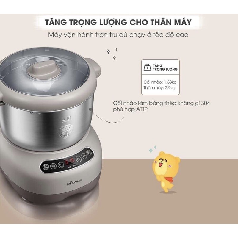Máy nhào ủ bột bear 7L - có sẵn  bảo hành 18 tháng bản quốc tế