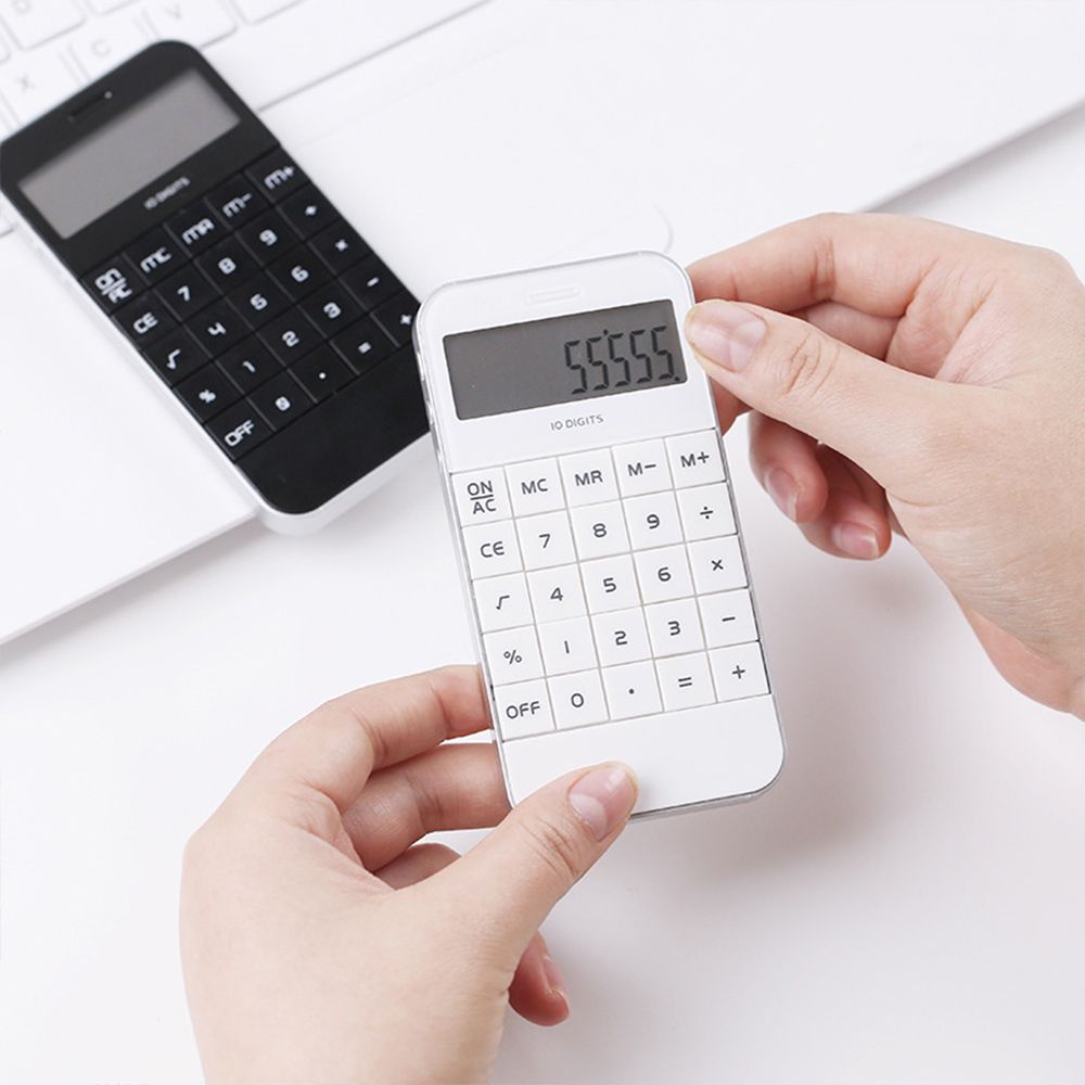 Máy tính bỏ túi số điện tử trắng/ đen tiện lợi dành cho sinh viên