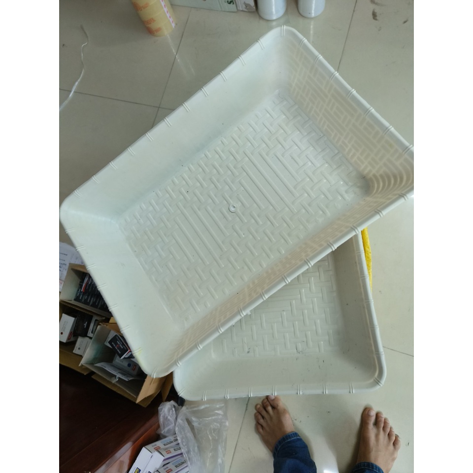combo 100 khay nhựa gói quà 36 x 26 x 7cm kèm 100 nơ rút