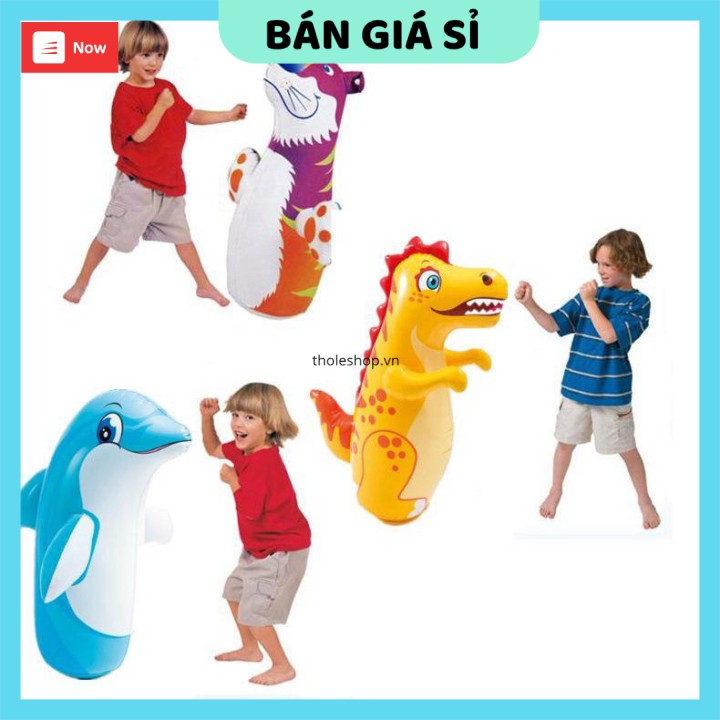 Lật đật   GIÁ VỐN]  Lật đật bơm hơi chất liệu bền đẹp, đáy rỗng, hình thú dễ thương - Đồ chơi vận động cho bé 6708