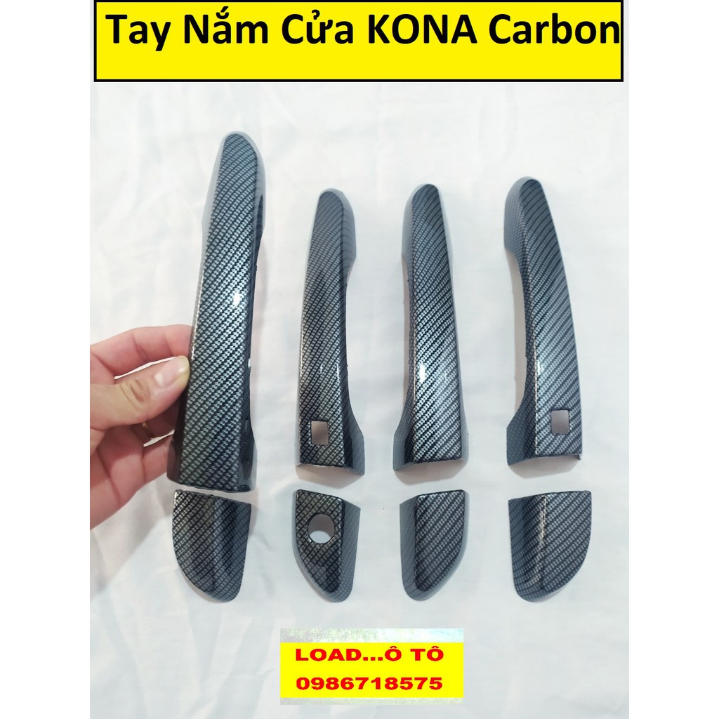 Ốp Tay Nắm Cửa Carbon Xe Huyndai KONA 2022-2018 Cao Cấp