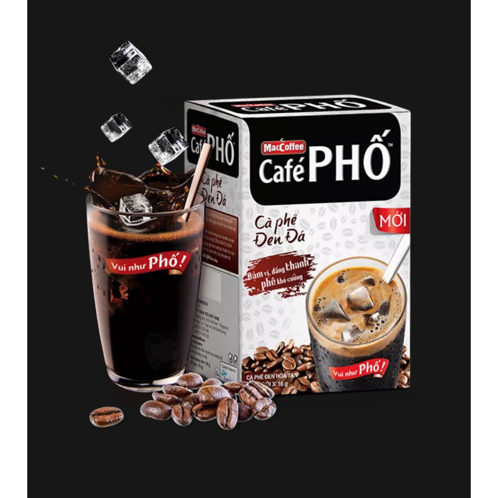  Cà Phê Phố Đen Đá ( Hộp 10 gói x 16g)