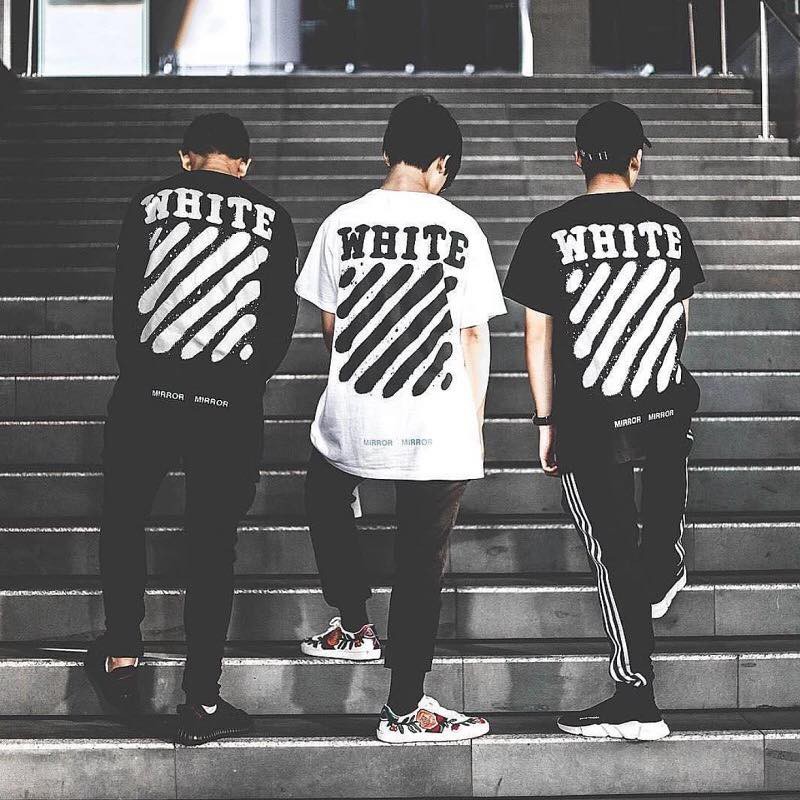 Áo Thun Tay Lỡ Off-White Màu Trắng Áo thun unisex đẹp form rộng overssize | BeWay