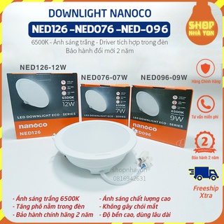 Đèn led âm trần 9w, 7w, 12w siêu mỏng panasonic - nanoco 1 chế độ trắng, 3 chế độ màu bảo hành 2 năm