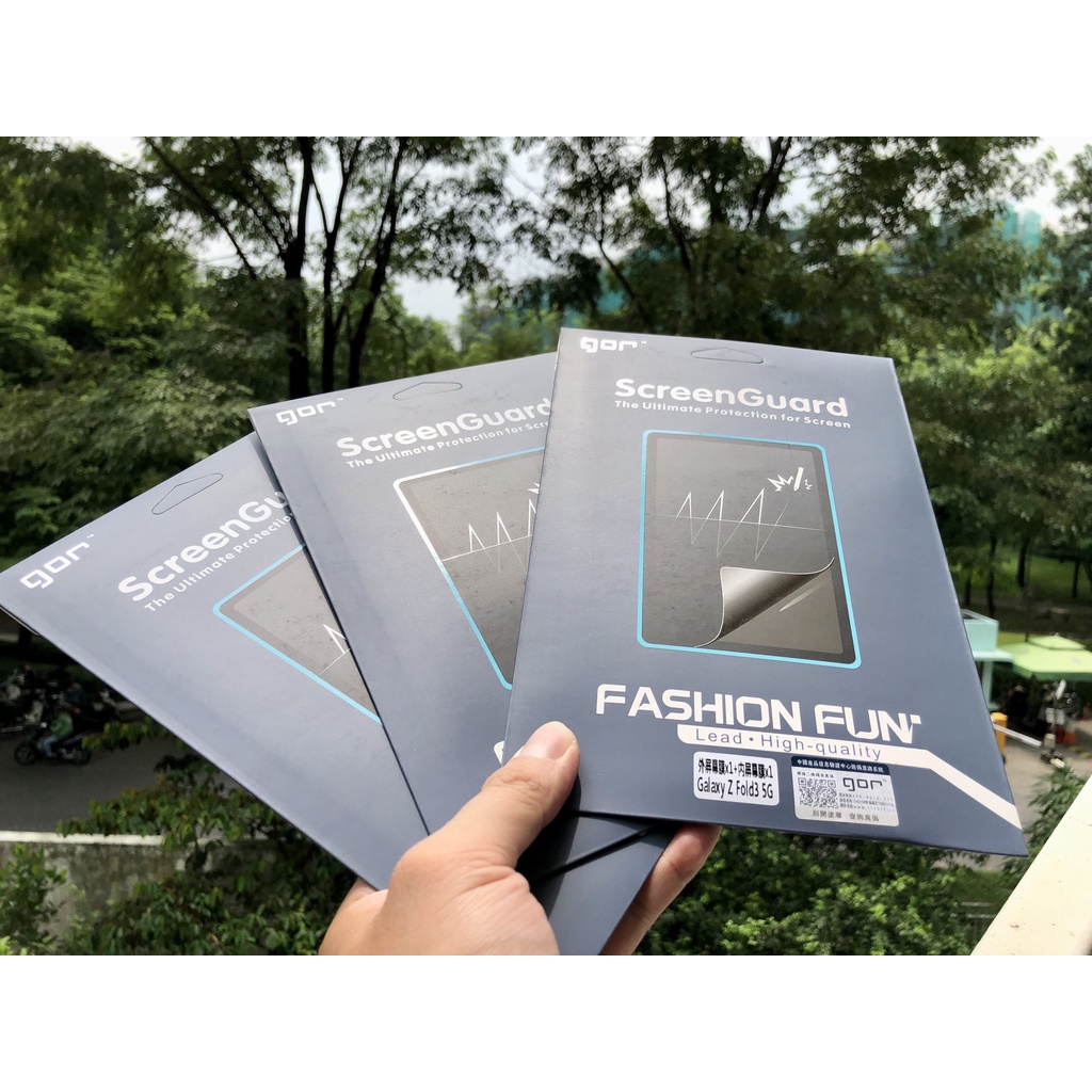 Bộ Dán Dẻo GOR Dành Cho Samsung Galaxy Z Fold 3 5G, Galaxy Z Fold 4 5G 1, Mặt Trong, 1 Mặt Ngoài - Hàng Chính Hãng