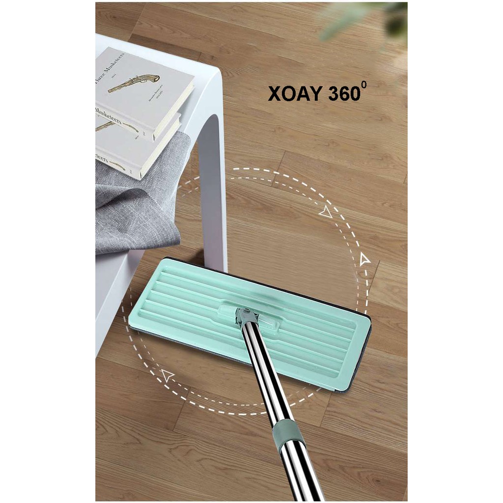 Bộ cây lau nhà 360 độ tự vắt thông minh xoay 2 vách ngăn Lifeplus cao cấp (Tặng kèm thùng + 2 miếng lau)