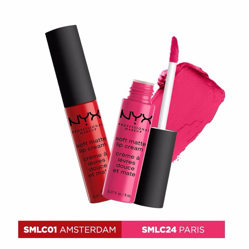 Bộ 2 Son Kem chính hãng NYX Soft Matte Lipcream Paris &amp; Amsterdam