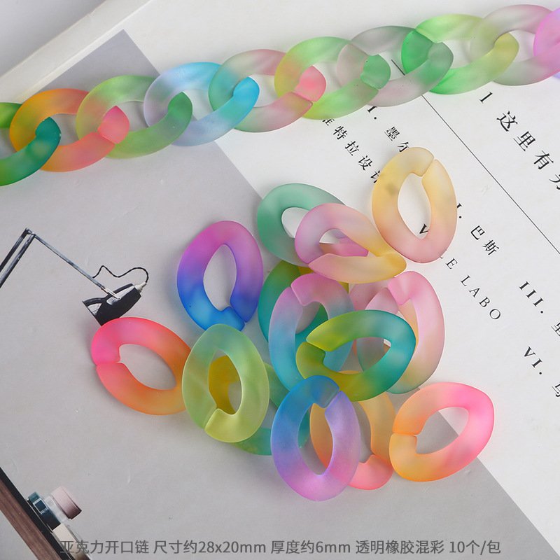 Bộ 10 Mắt Xích Acrylic Trộn Lẫn Màu Dùng Để Làm Bông Tai / Túi Xách / Phụ Kiện