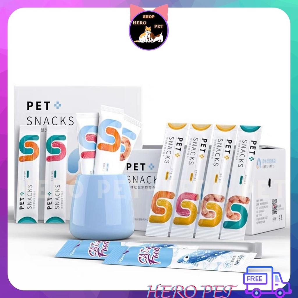 Súp thưởng cho mèo Pet Snack (đủ vị) - thanh 15 gram - Hero Pet