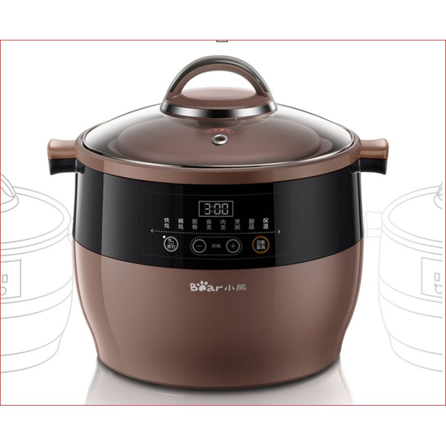 NỒI NẤU CHÁO HÂP CÁCH THỦY ĐA NĂNG BEAR 4.5l CHẤT LIỆU Tử Sa.