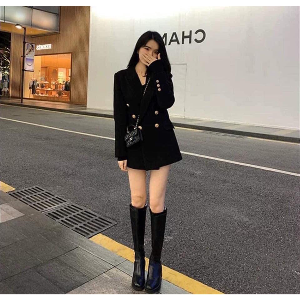 🍀ÁO VEST DẠ TWEED vạt chéo 6 cúc đồng 🌺-[LOLLA_YE_FASHION]
