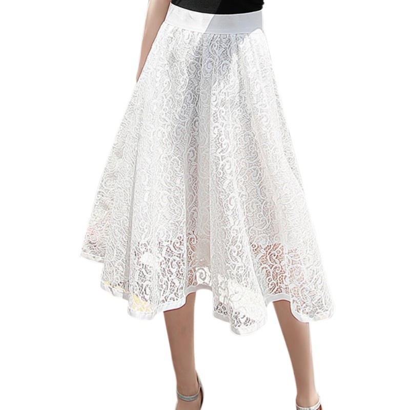 Chân váy chữ A đắp ren hoa vintage cho nữ | BigBuy360 - bigbuy360.vn