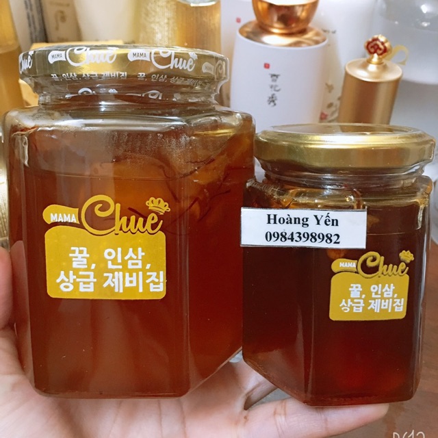 [Hũ 500ml +hũ 200ml] Sâm nghệ tây mật ong mama chue Hàn Quốc -date 2022- Sâm safron mật ong korea red ginseng