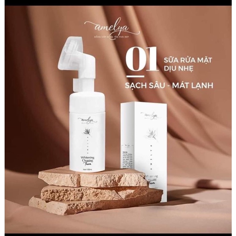 Sữa rửa mặt tạo bọt Amelya đầu cọ silicon kiềm dầu cực tốt