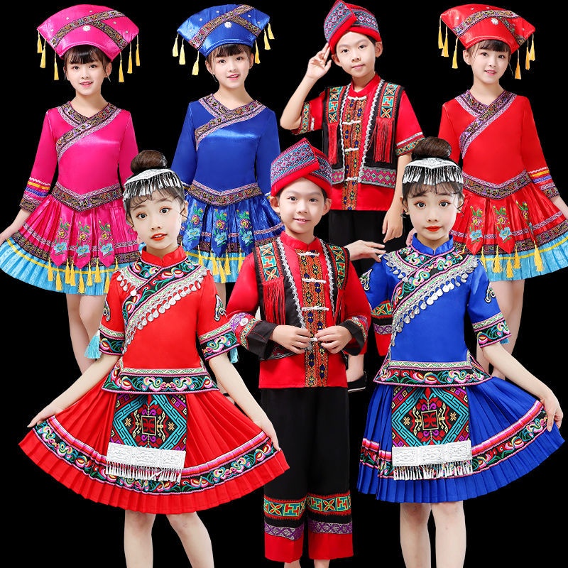 Trang Phục Múa Dân Tộc Miao Dân Tộc Quốc Gia Ba Quốc Gia Cho Trẻ Em Yao Nation