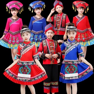 Trang phục múa dân tộc miao dân tộc quốc gia ba quốc gia cho trẻ em yao nation