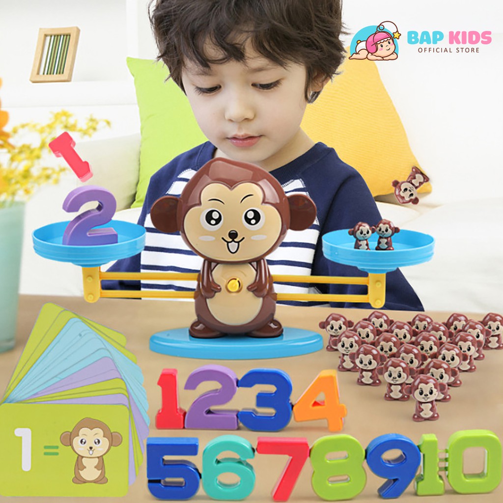 Khỉ cân bằng toán học Monkey Balance cho bé học toán⚡️Đồ chơi giáo dục Bapkids