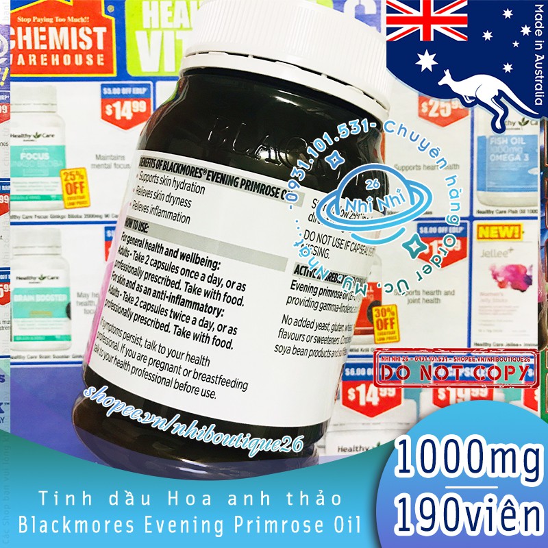 🌼DATE 04/2024🌼 Tinh dầu Hoa Anh Thảo Evening Primrose Oil 1000mg Blackmores 🎯 Chuẩn Chemist - Úc 🌼 | BigBuy360 - bigbuy360.vn